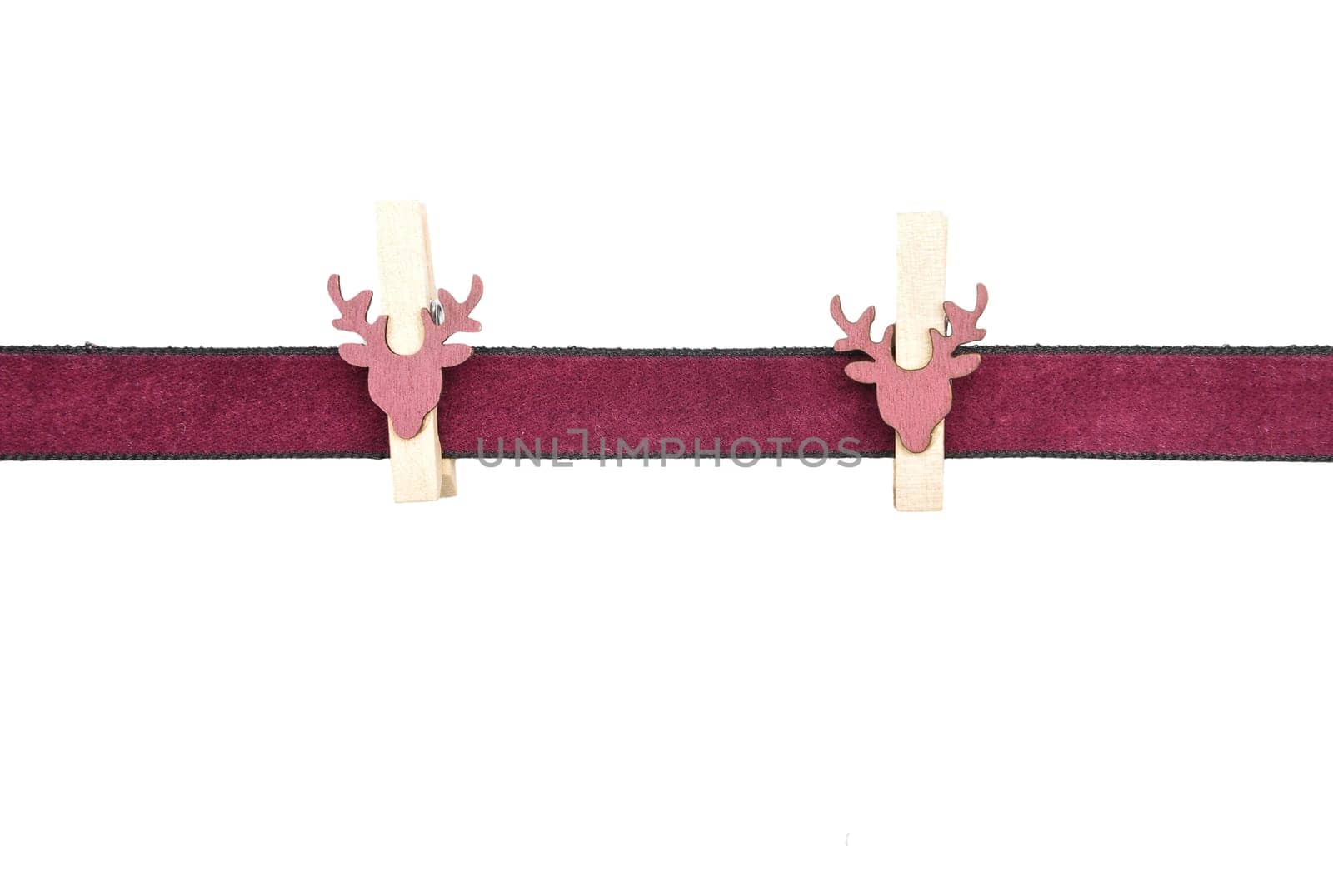 Background with clared-red ribbon and pegs