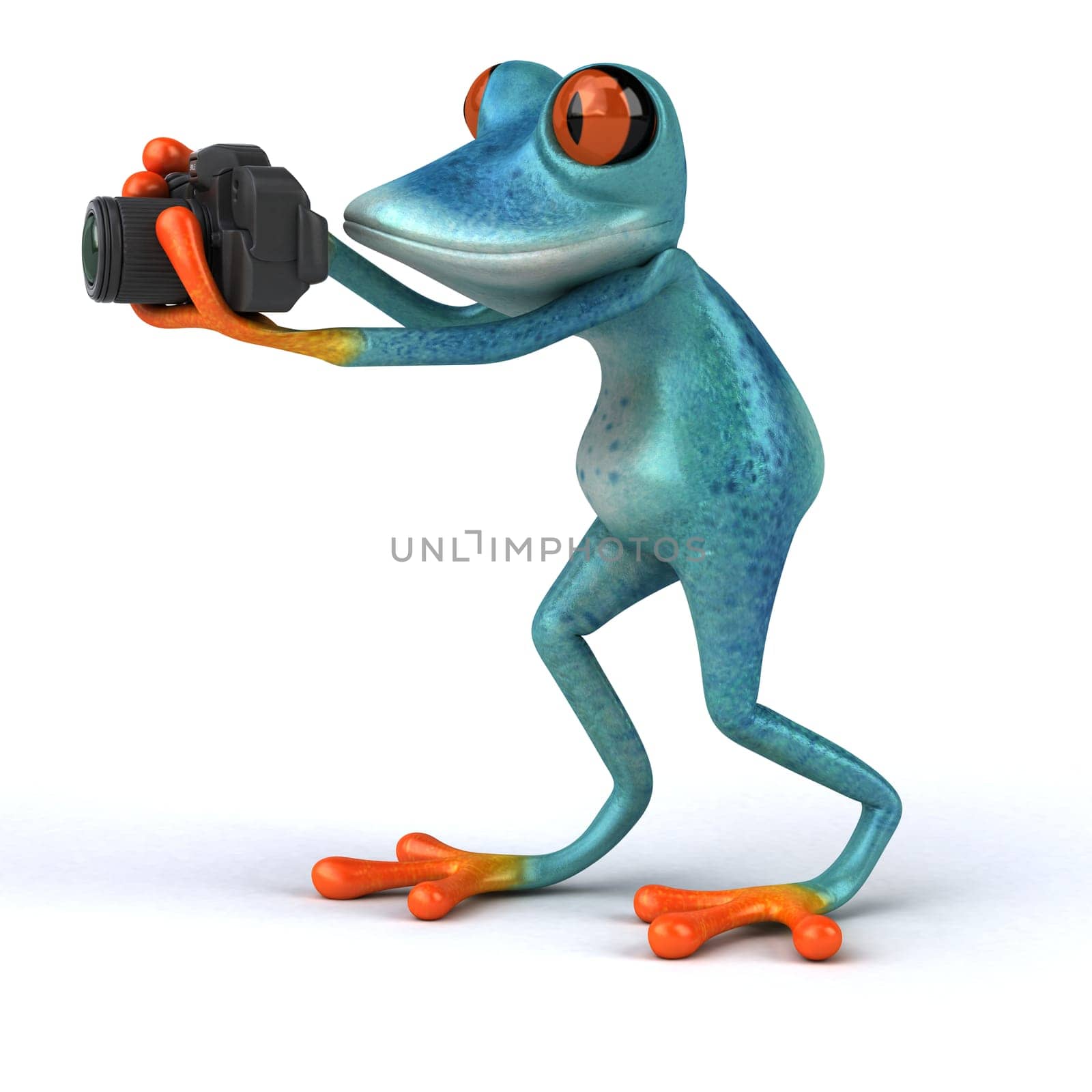 Fun frog- 3D Illustration