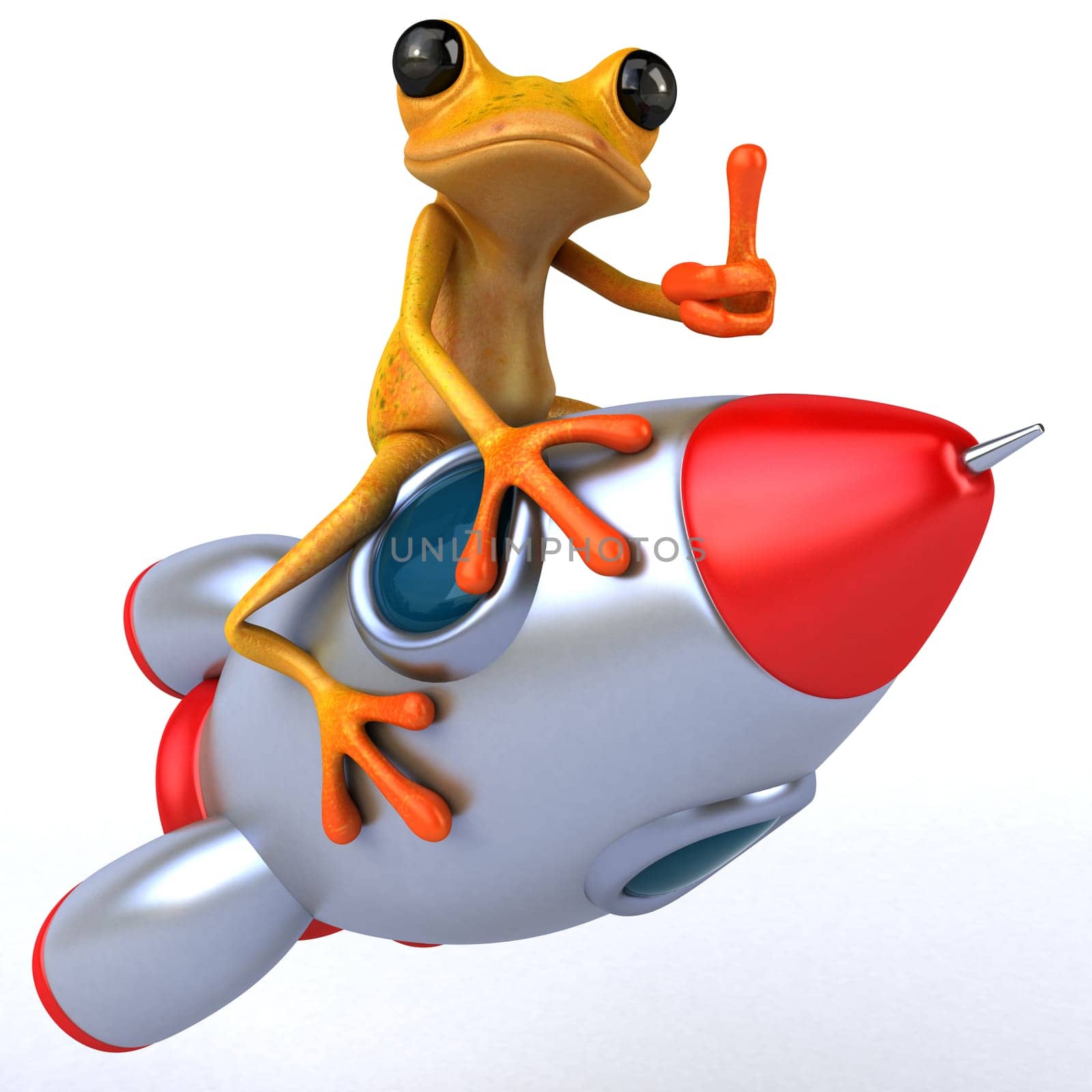 Fun frog- 3D Illustration