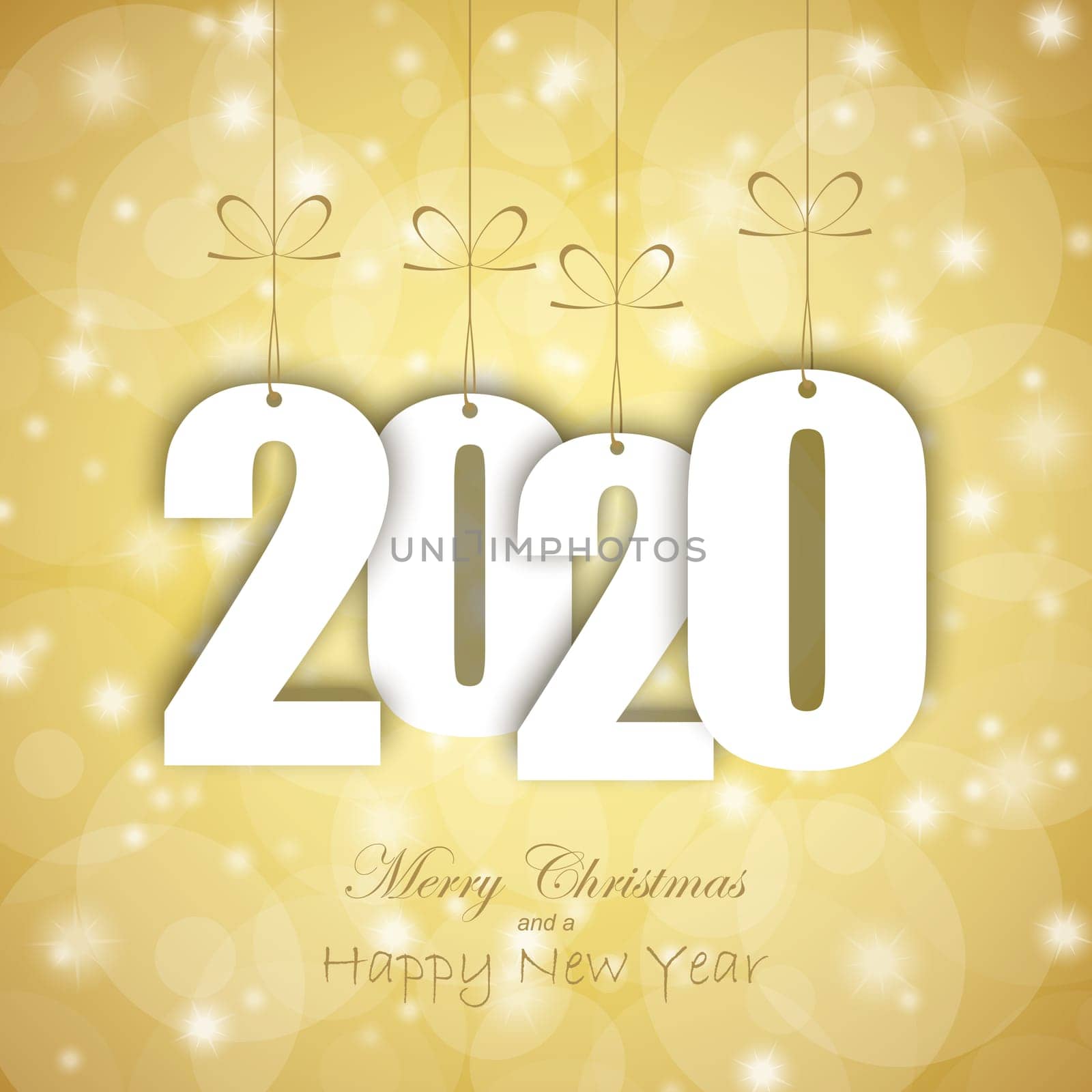 white colored hang tag numbers for New Year 2020