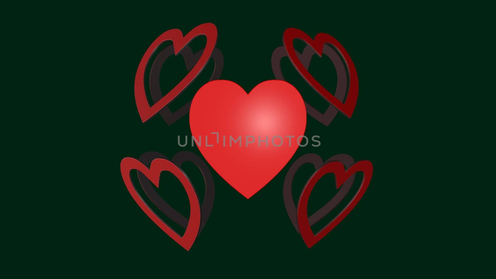 The 3d rendering of Love Hearts, Heart icon with nice background