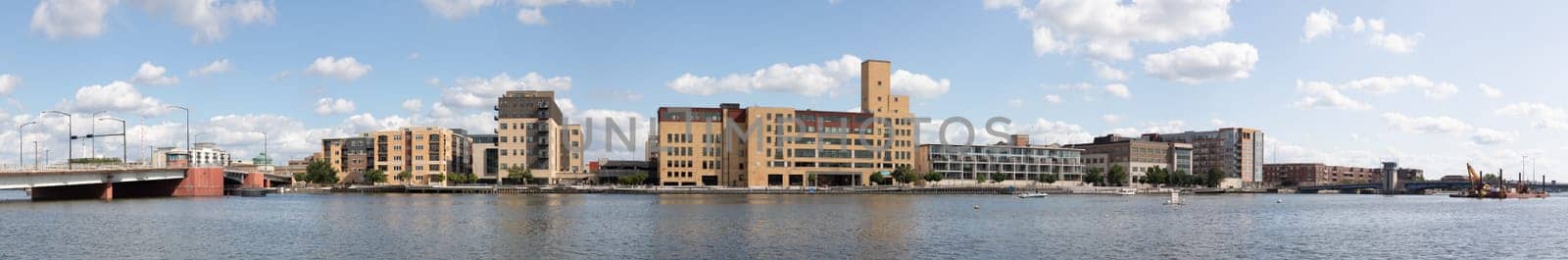 Green Bay, in the state of Wisconsin, United States of America, as seen across the Fox River