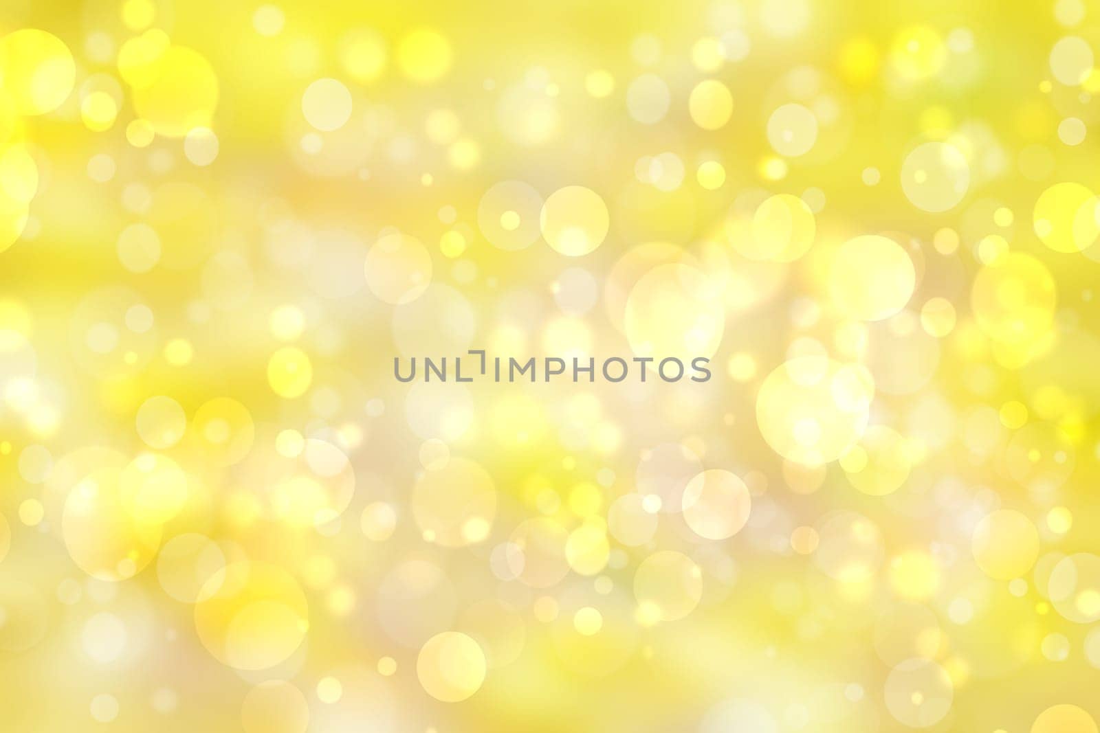 A festive abstract delicate golden yellow gradient background texture with glitter defocused sparkle bokeh circles. Card concept for Happy New Year, party invitation, valentine or other holidays.