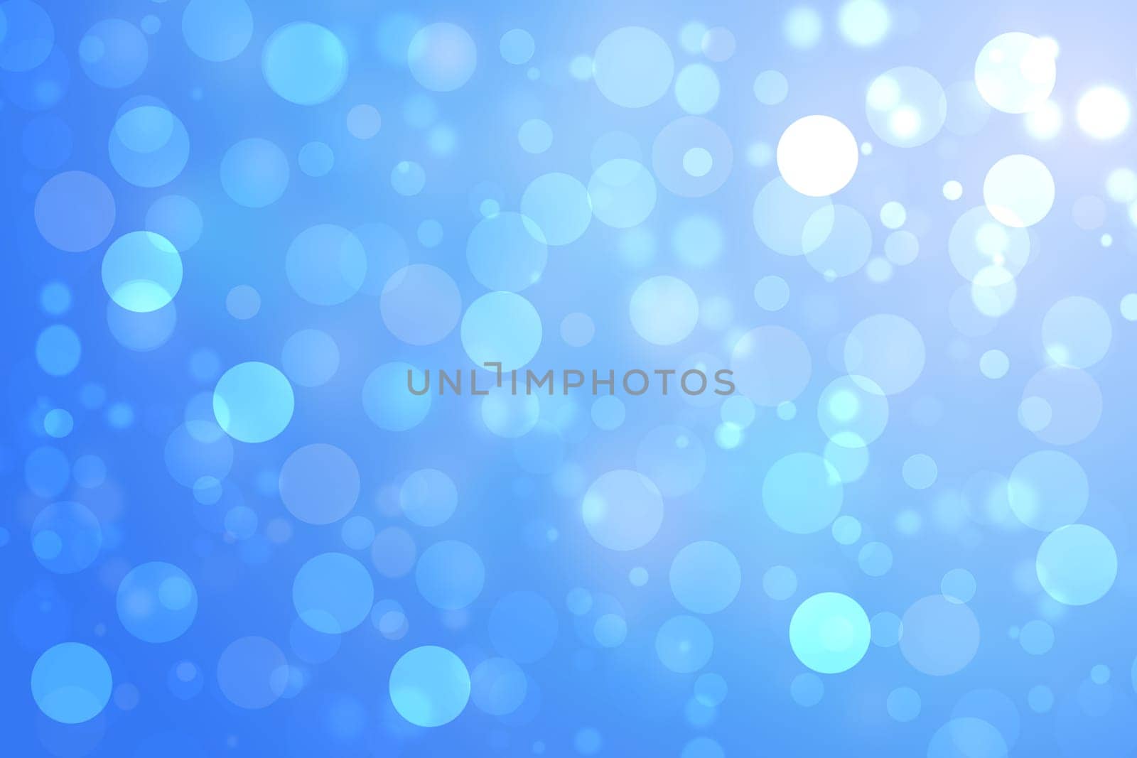 Abstract blurred fresh vivid spring summer light delicate pastel blue white bokeh background texture with bright circular soft color lights. Card concept. Beautiful backdrop illustration.