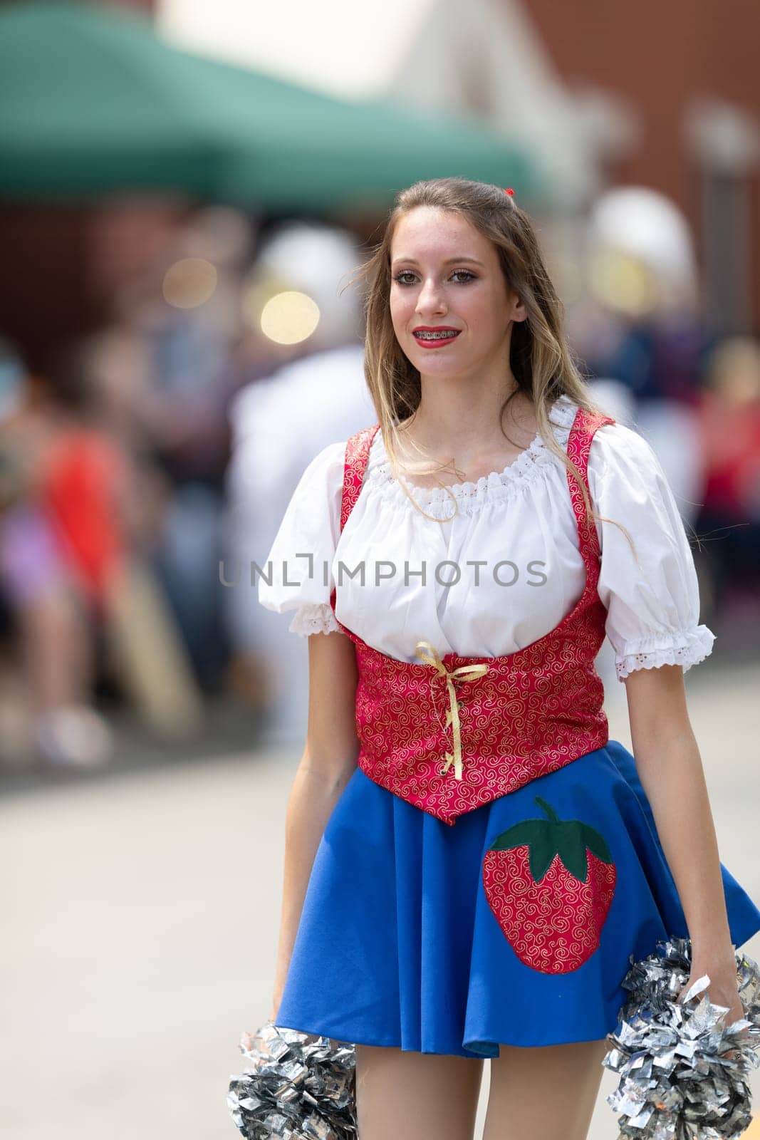 Buckhannon, West Virginia, USA - May 18, 2019: Strawberry Festival, Members of the Buckhannon-Upshur High School Band, performing during the parade