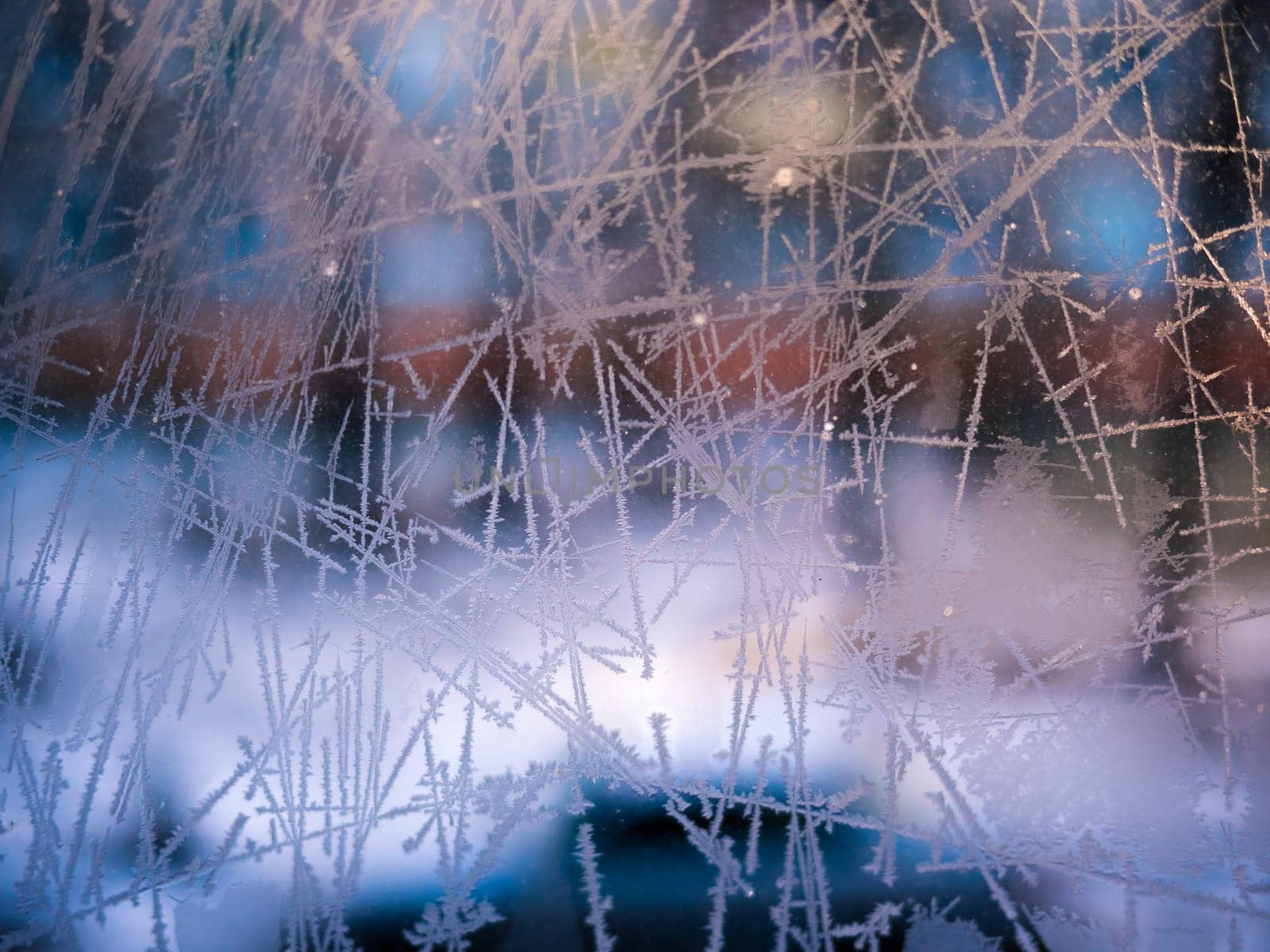 Frost abstract background in cold winted day