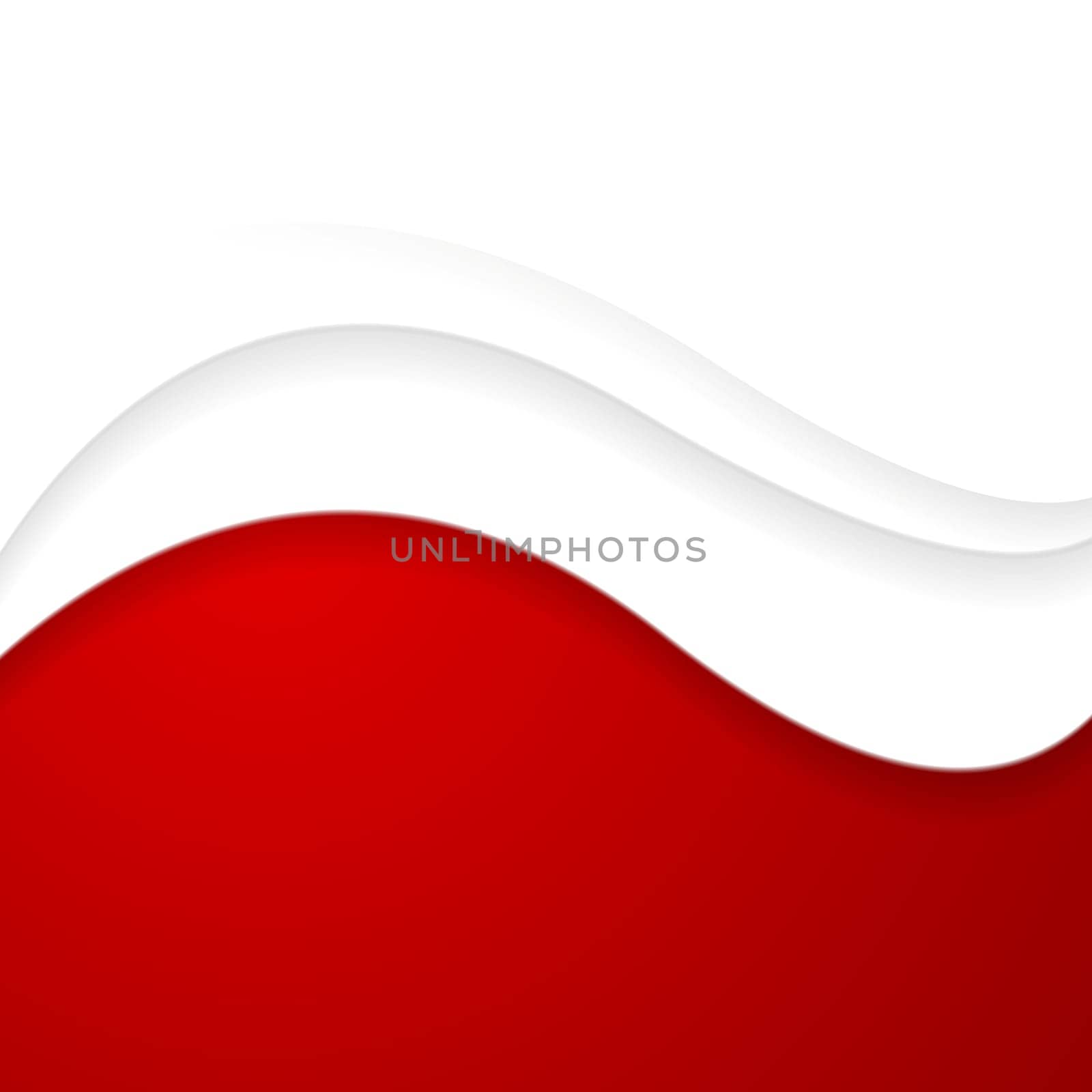 Abstract red and white wavy design. Vector background