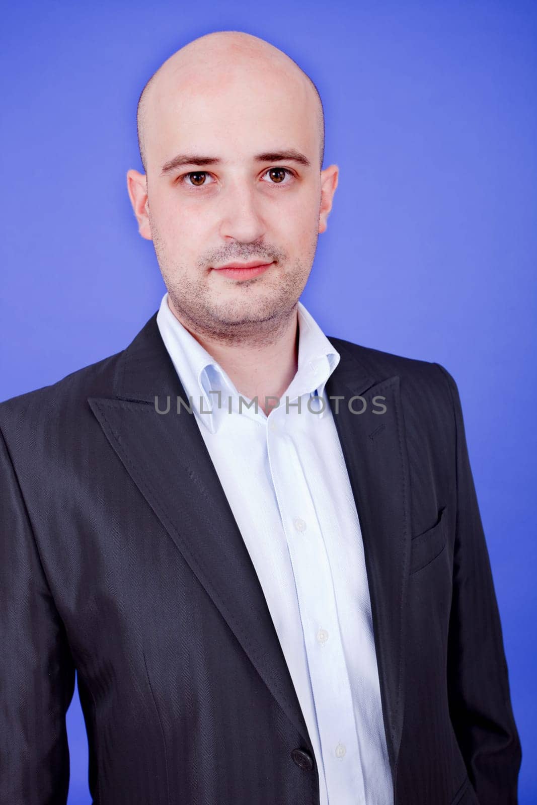 young casual man, on a blue background