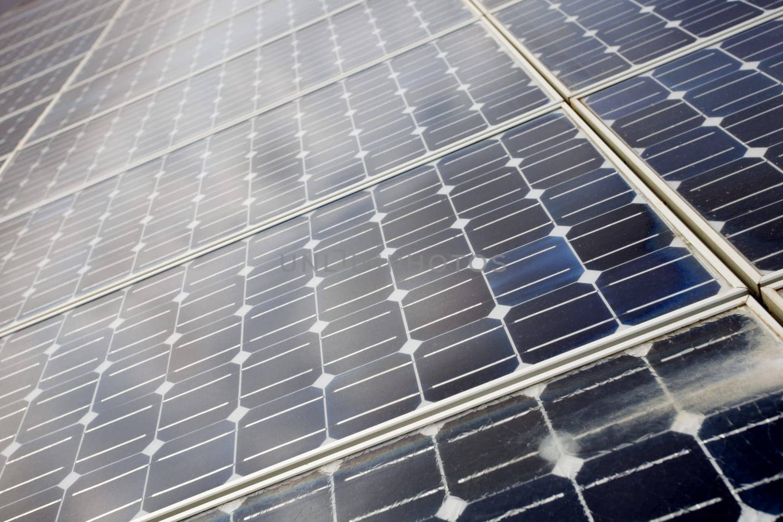 detail of photoelectric cells of a solar panel