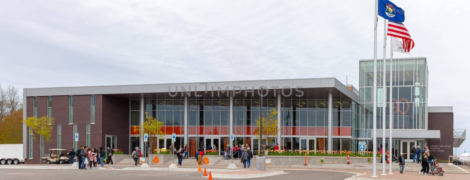 Holland, Michigan, USA - May 11, 2019: The George and Lucile Heeringa Civic Center, during the Tulip Time Festival