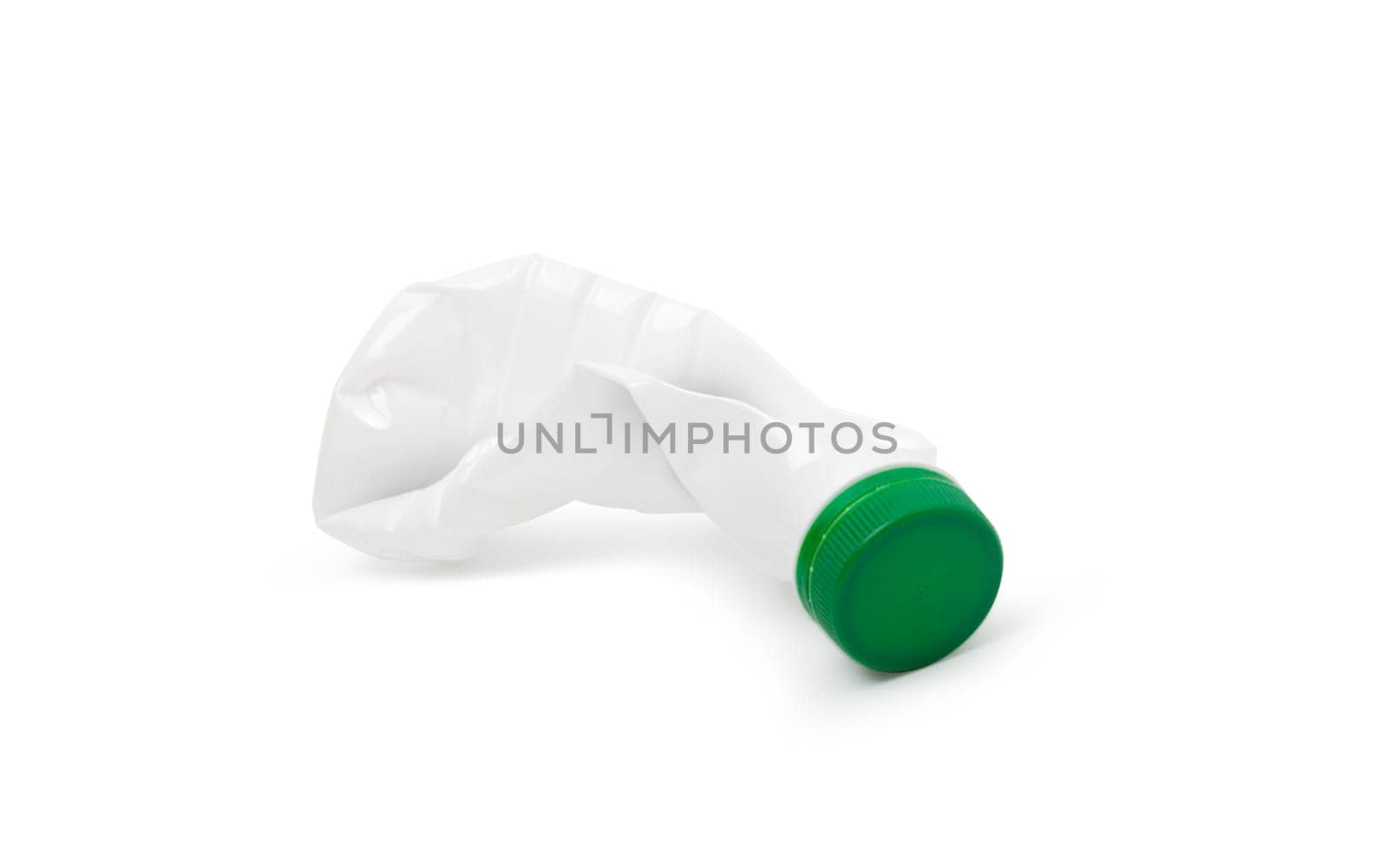 Simple deformed plastic bottles isolated on a white background.