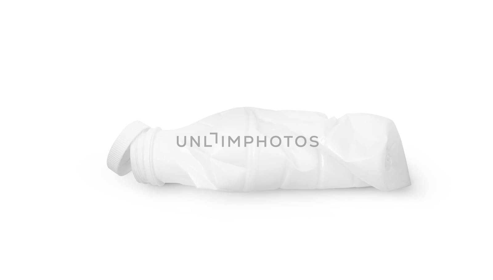 Simple deformed plastic bottles isolated on a white background.