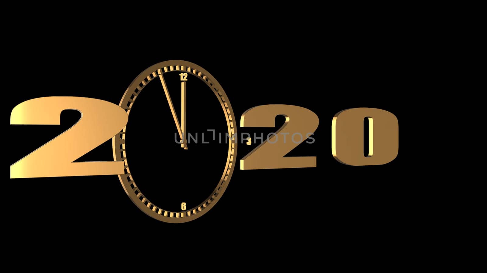The 3d rendering of Happy New Year 2020 logo text design