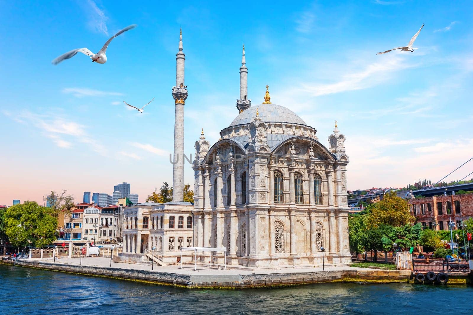 Ortakoy Mosque in the Bosphorus, Istanbul, Turkey.