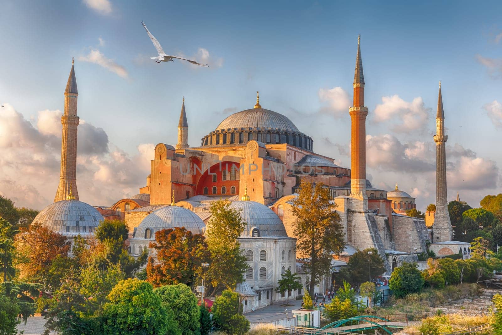 Hagia Sophia in Istanbul, Turkey, wonderful sunny view.