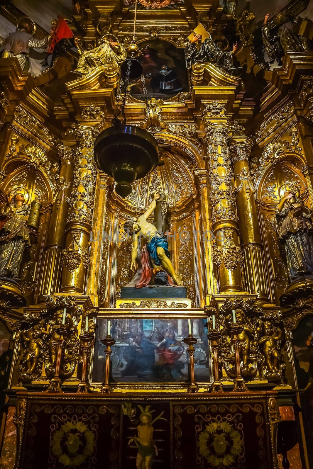 Palma Mallorca Spain June 2015 Beautiful gothic style interior in Cathedral of Santa Maria of Palma La Seu splendour and craftsmanship in architecture