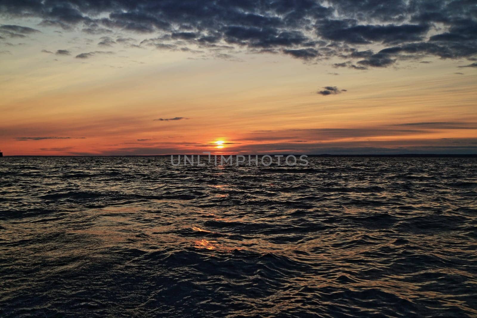 seascape purple sunset, dramatic seascape