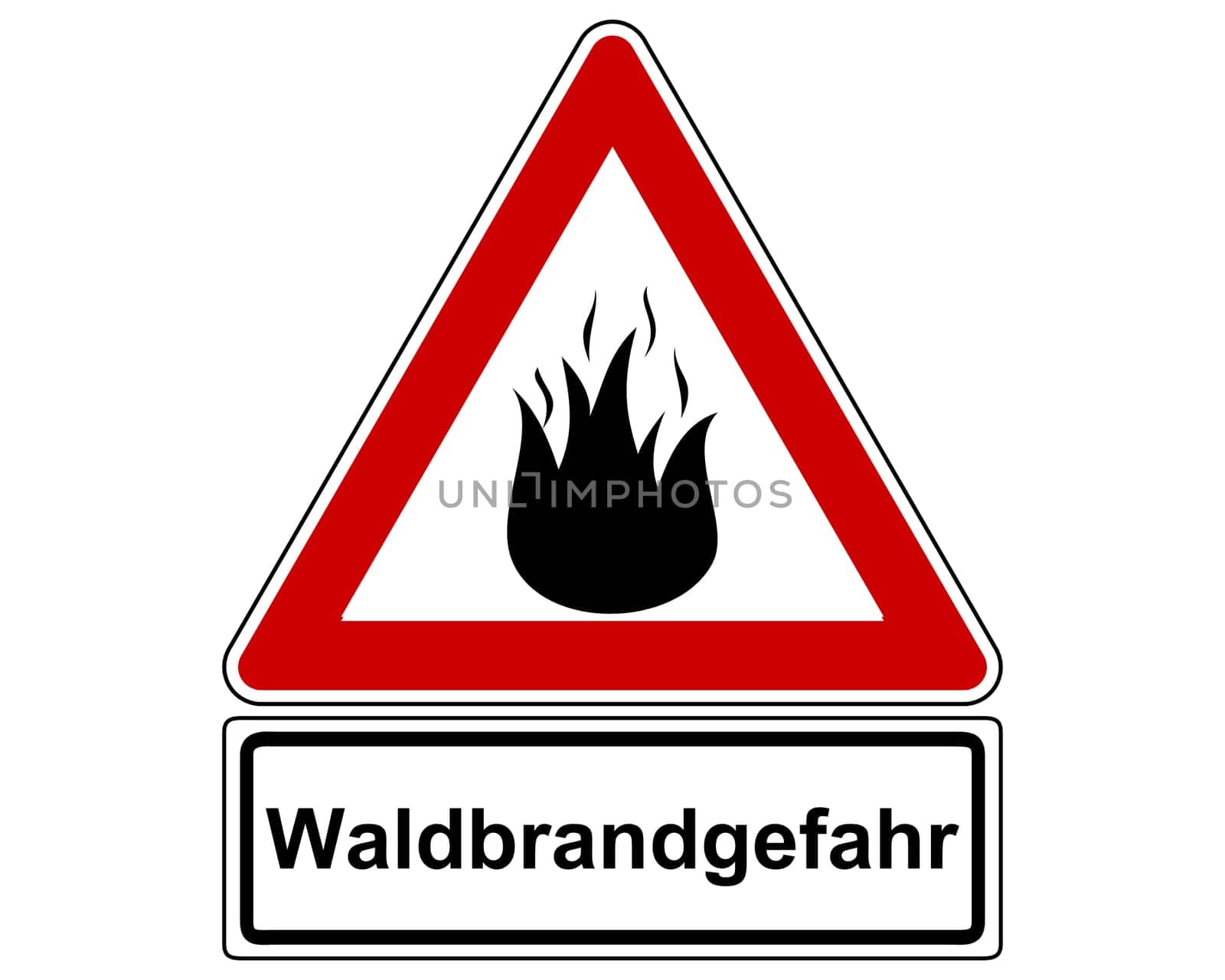 Verkehrsschild zu Waldbrandgefahr