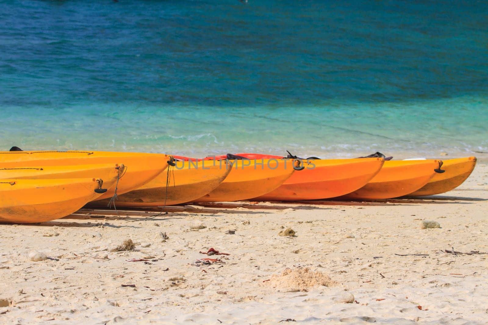 Kayak boat on the beach at Hong island, Krabi, Thailand.