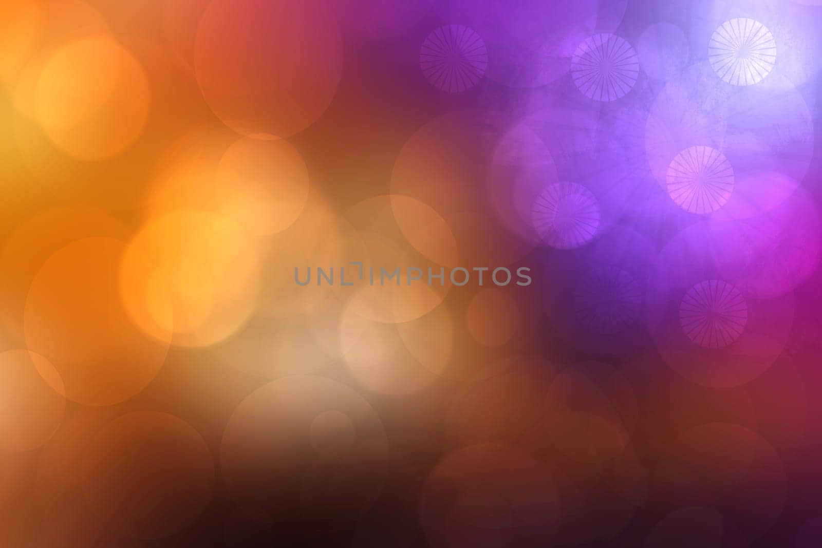 Abstract fractal violet pink gold elegant background texture with bokeh lights. Fluid turbulence and galaxy formation. Useful for technology and science or business backdrop.