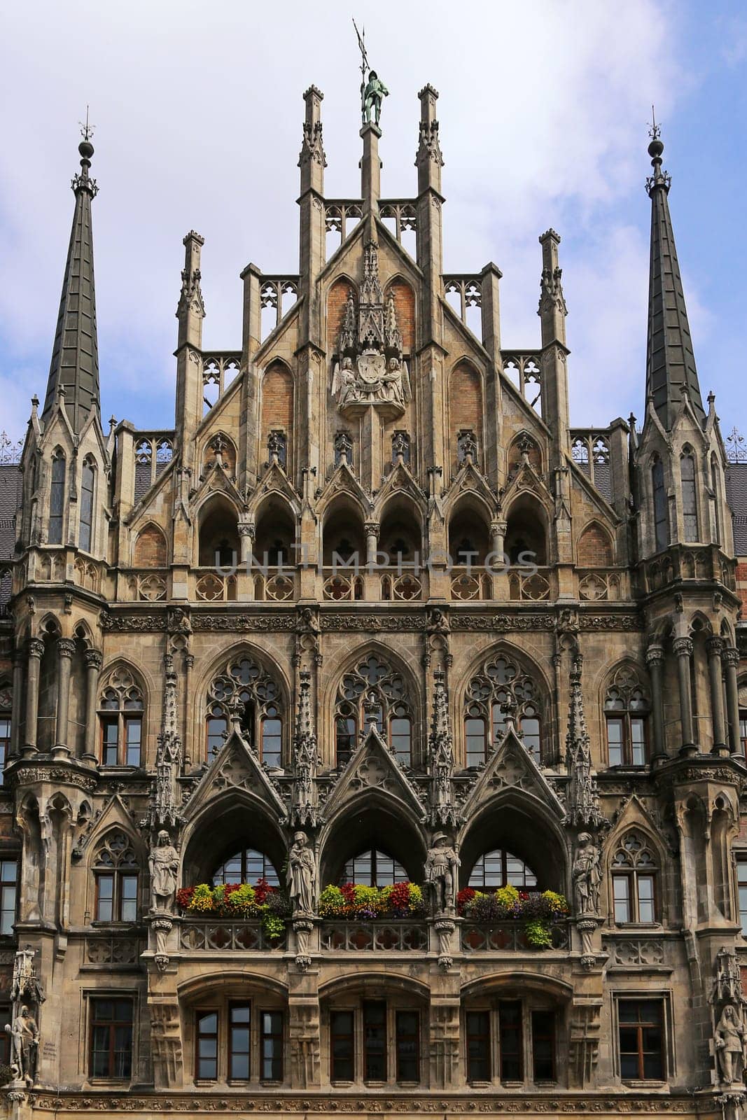 Detail of the south front of the New Town Hall in Munich