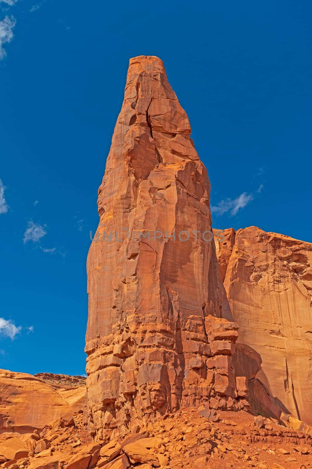 Red Rock Pinnacle in the Desert in Monument Valley Tribal Park in Arizona