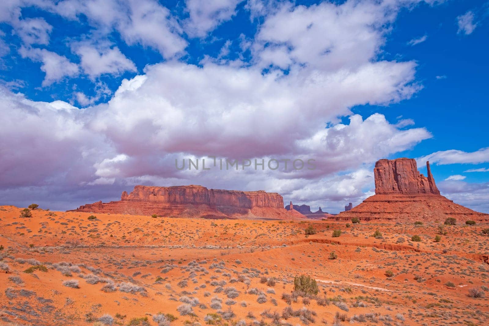 Dramatic Clouds over the Red Rocks Country in Monument Valley in Arizona