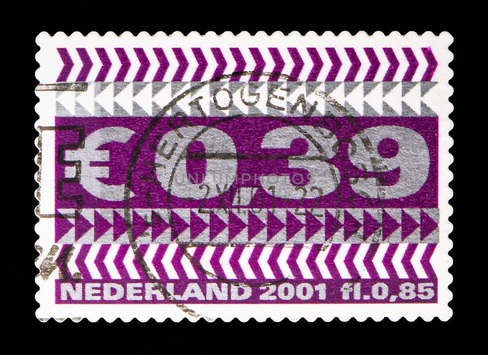 MOSCOW, RUSSIA - MAY 13, 2018: A stamp printed in Netherlands shows Arrows, Business stamp serie, circa 2002