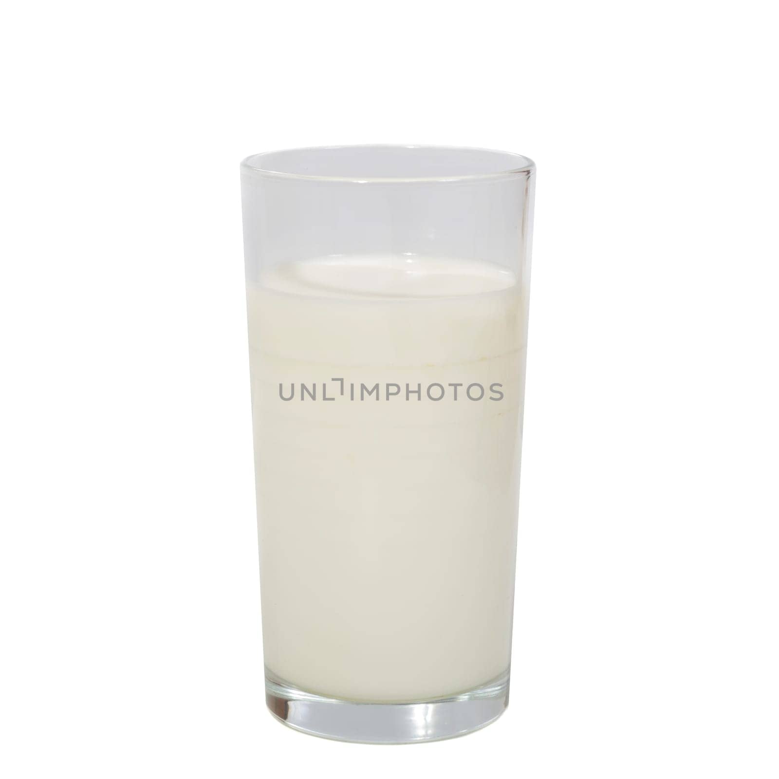 fresh milk in the glass on white background, isolated