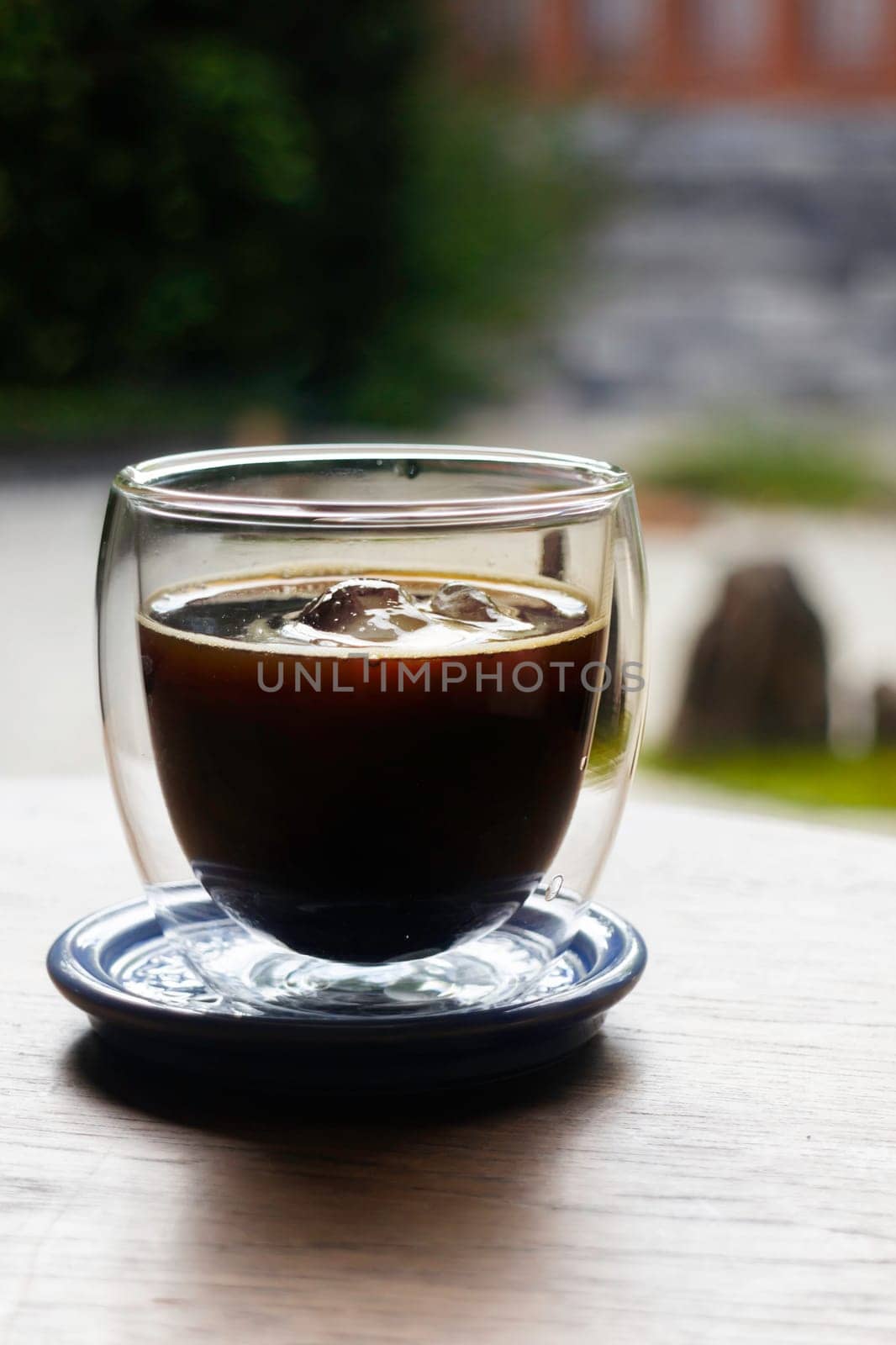 Delicious breakfast of iced espresso, stock photo
