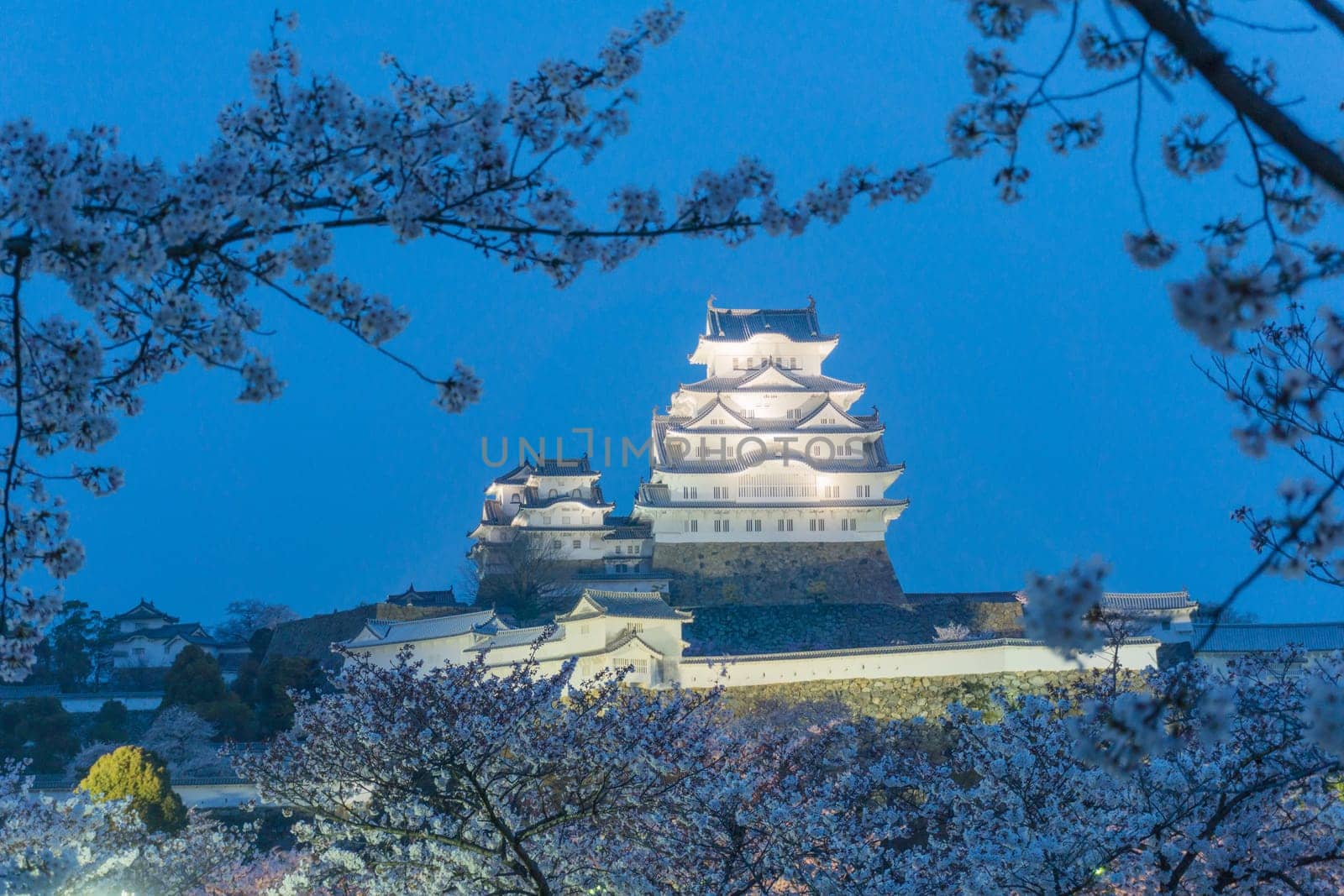 Himeji Castle known as White Heron Castle due to its elegant, white appearance. The castle is both a national treasure and a world heritage site. Unlike many other Japanese castles, it was never destroyed by war, earthquake or fire and survives to this day as one of the country's twelve original castles.
