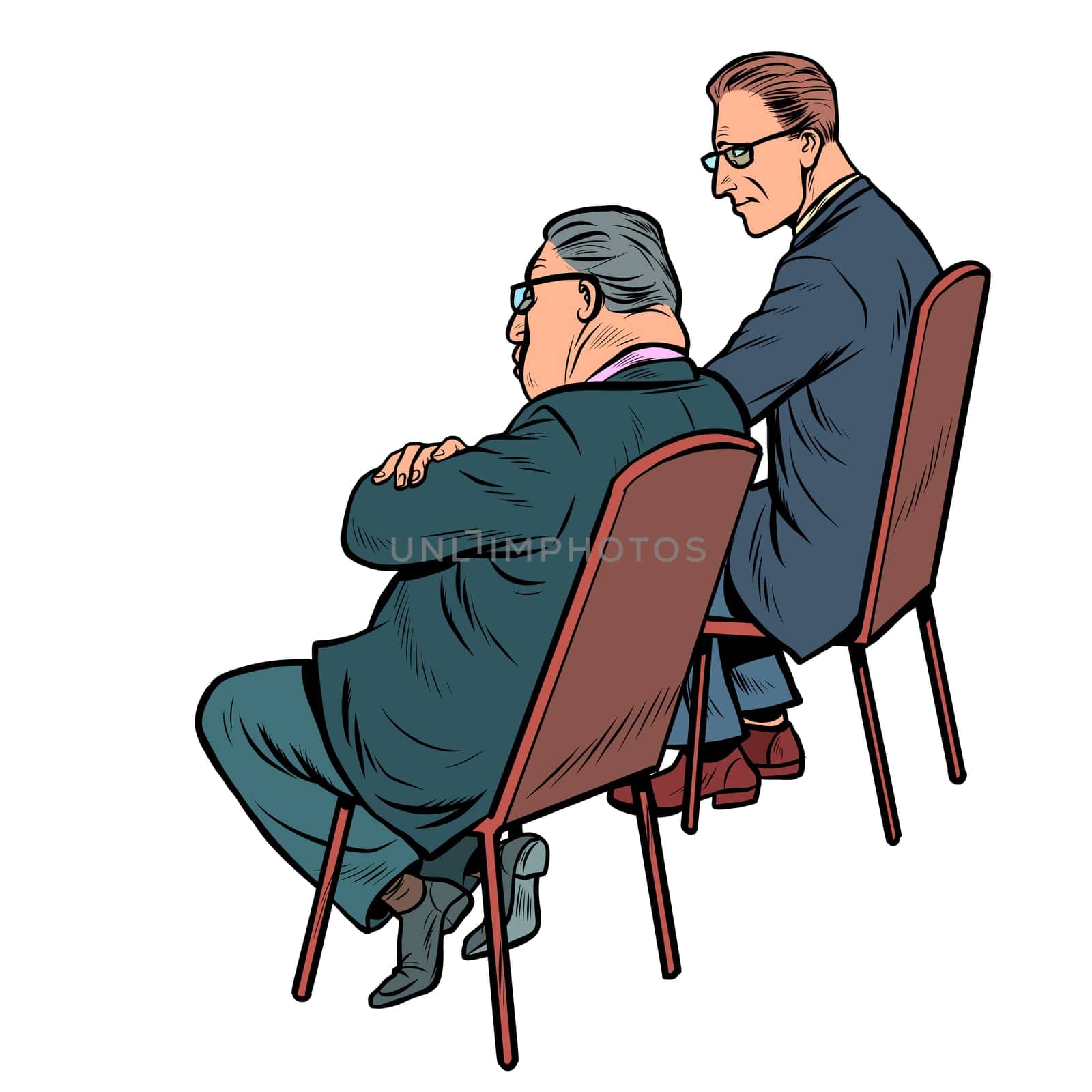 people at a business meeting. Pop art retro vector illustration drawing