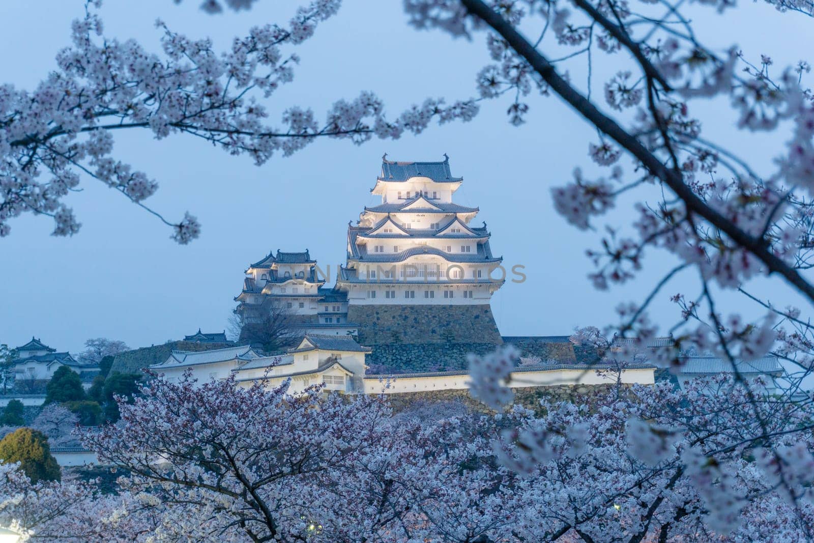 Himeji Castle known as White Heron Castle due to its elegant, white appearance. The castle is both a national treasure and a world heritage site. Unlike many other Japanese castles, it was never destroyed by war, earthquake or fire and survives to this day as one of the country's twelve original castles.