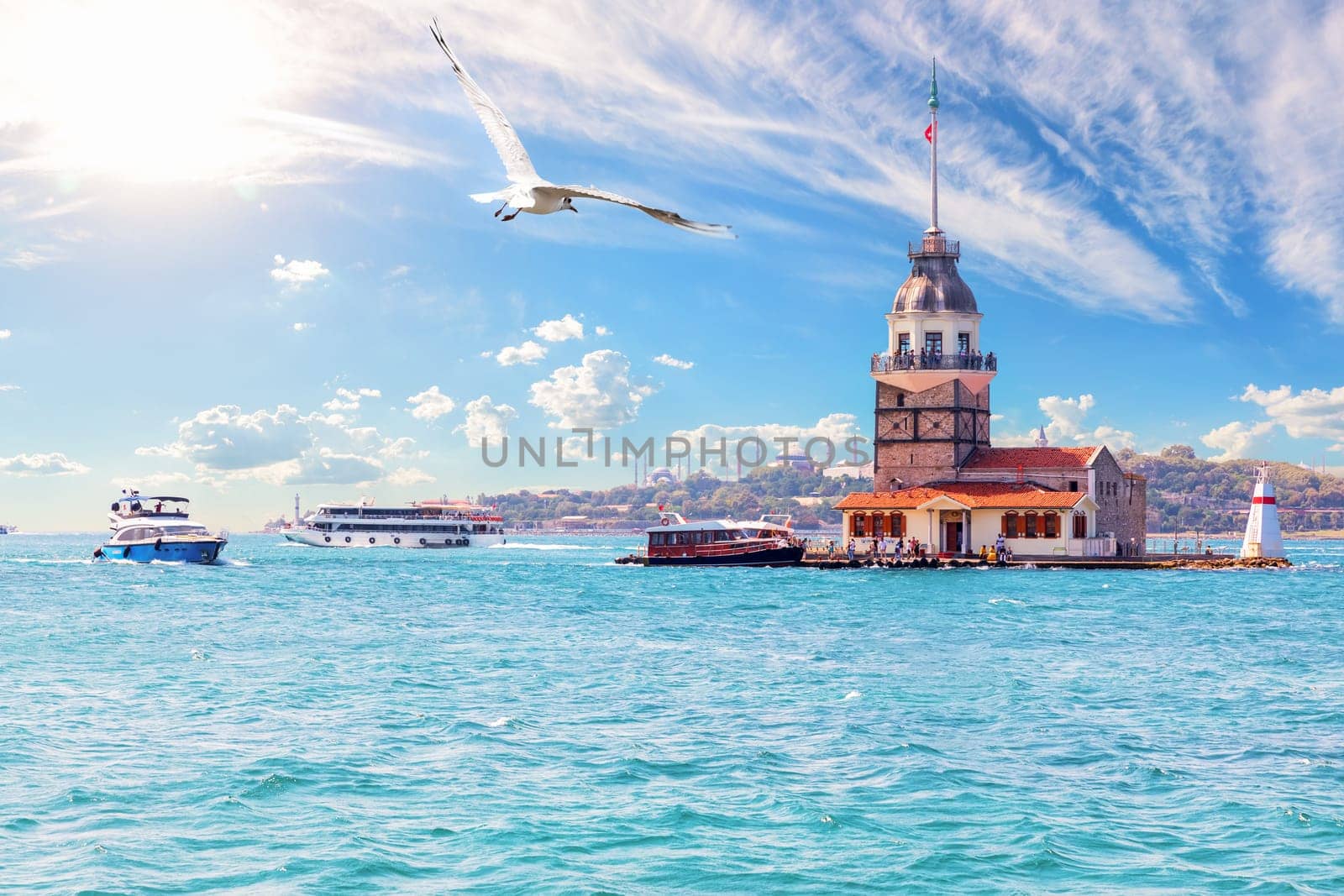 Leander's Tower or the Maiden's Tower in Istanbul, Turkey.