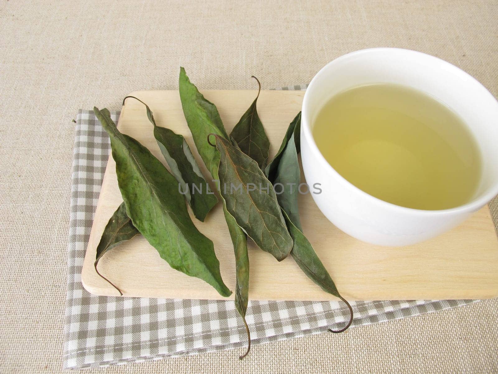 A Cup of avocado leaf tea, tea with dried avocado leaves
