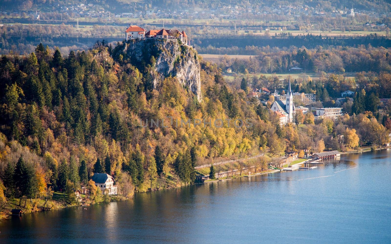 Castle at lake Bled in Slovenia