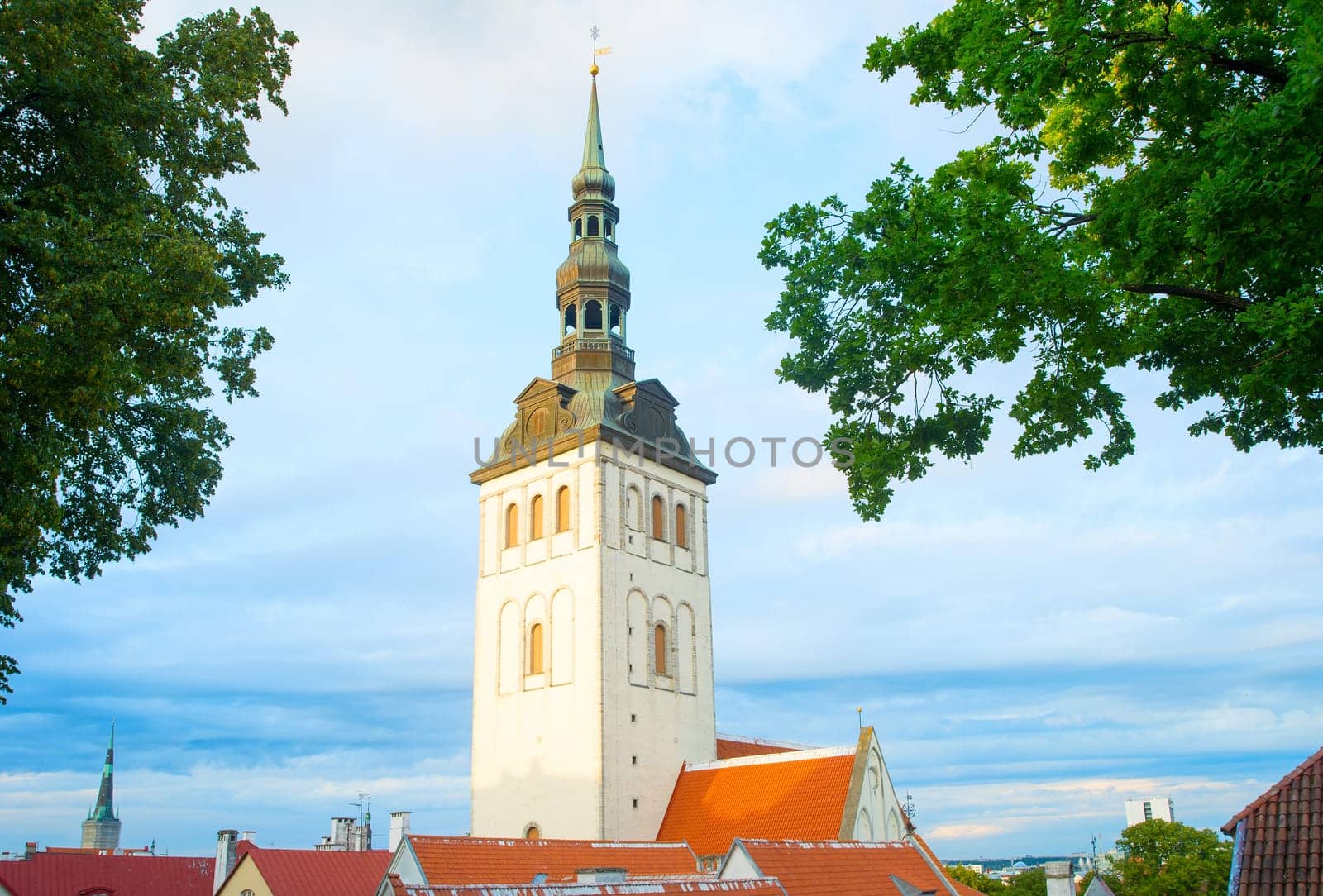 Saint Nicholas church at sunset. Tallinn, Estonia