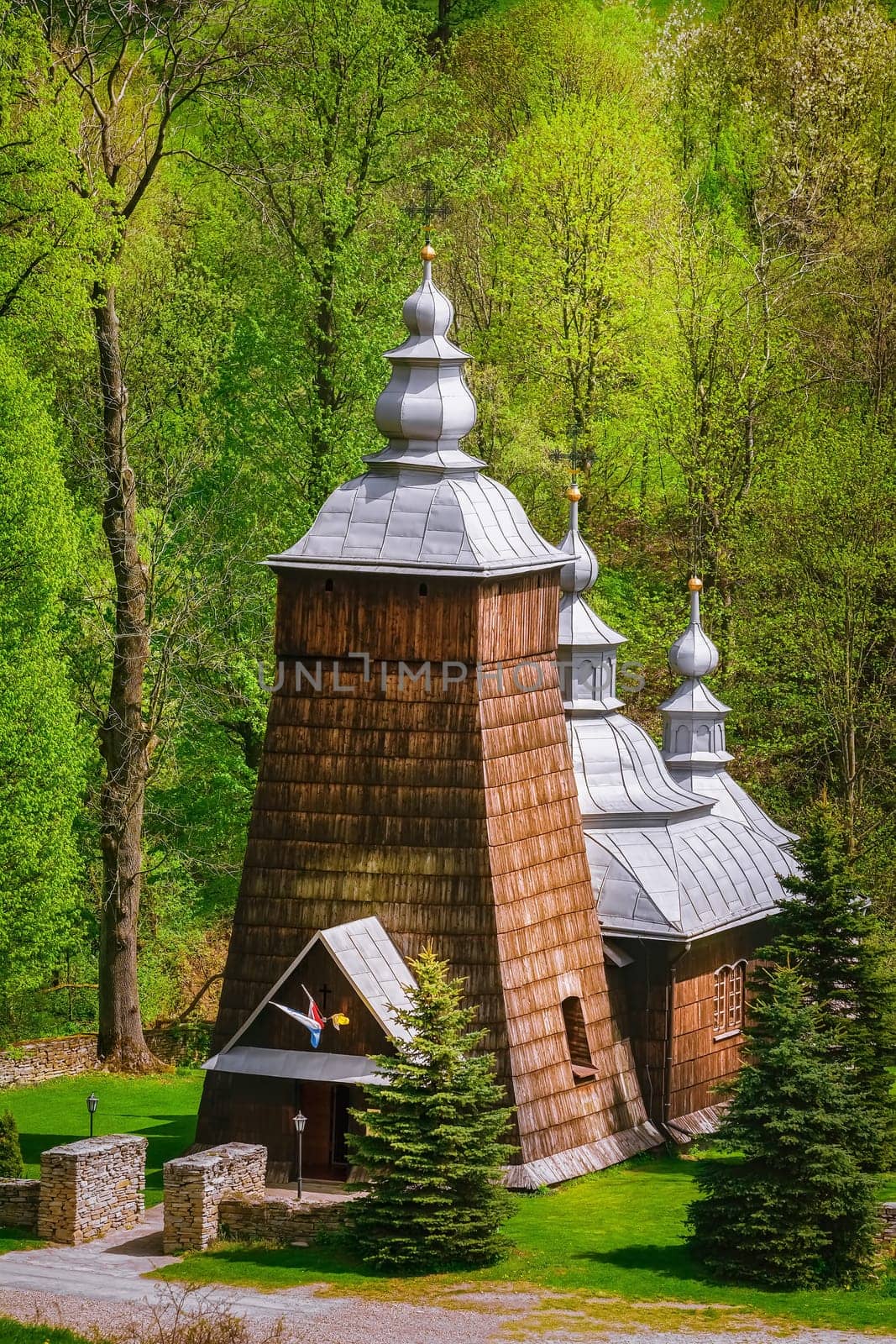 Wooden Greek Catholic church in Chyrowa, Krosno County, Poland