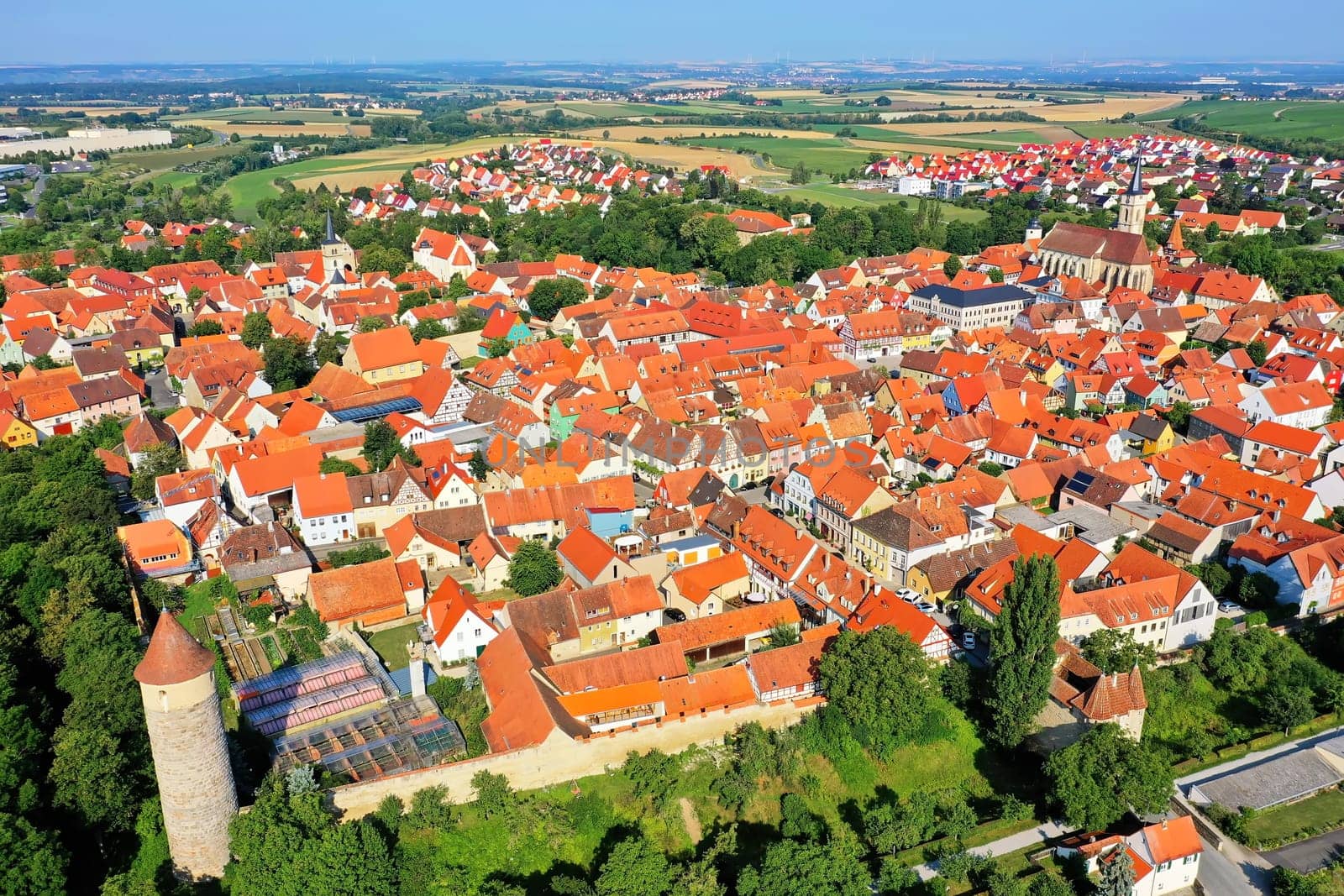 Aerial view of Iphofen in Bavaria
