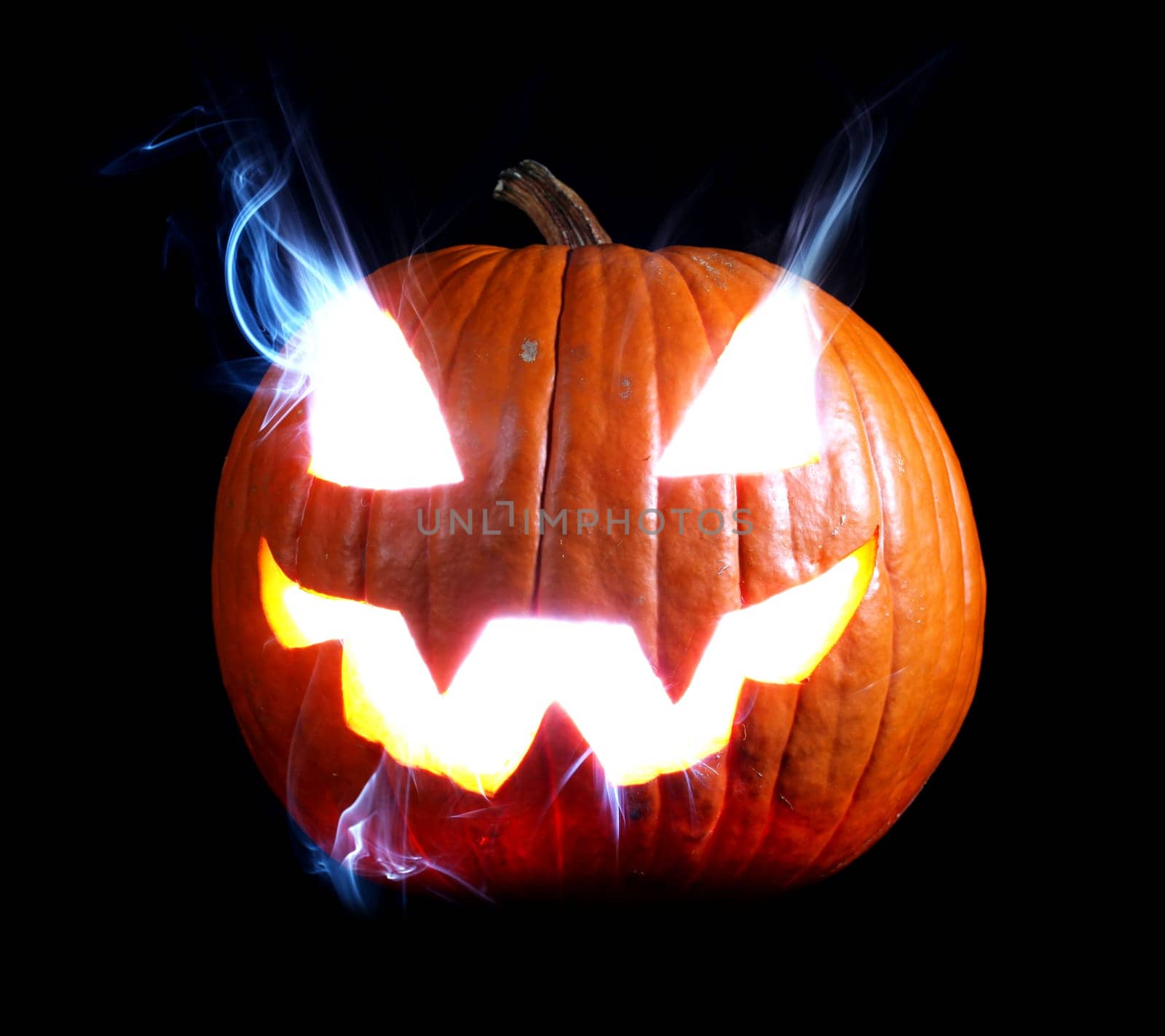 Jack-o'-lantern with smoke