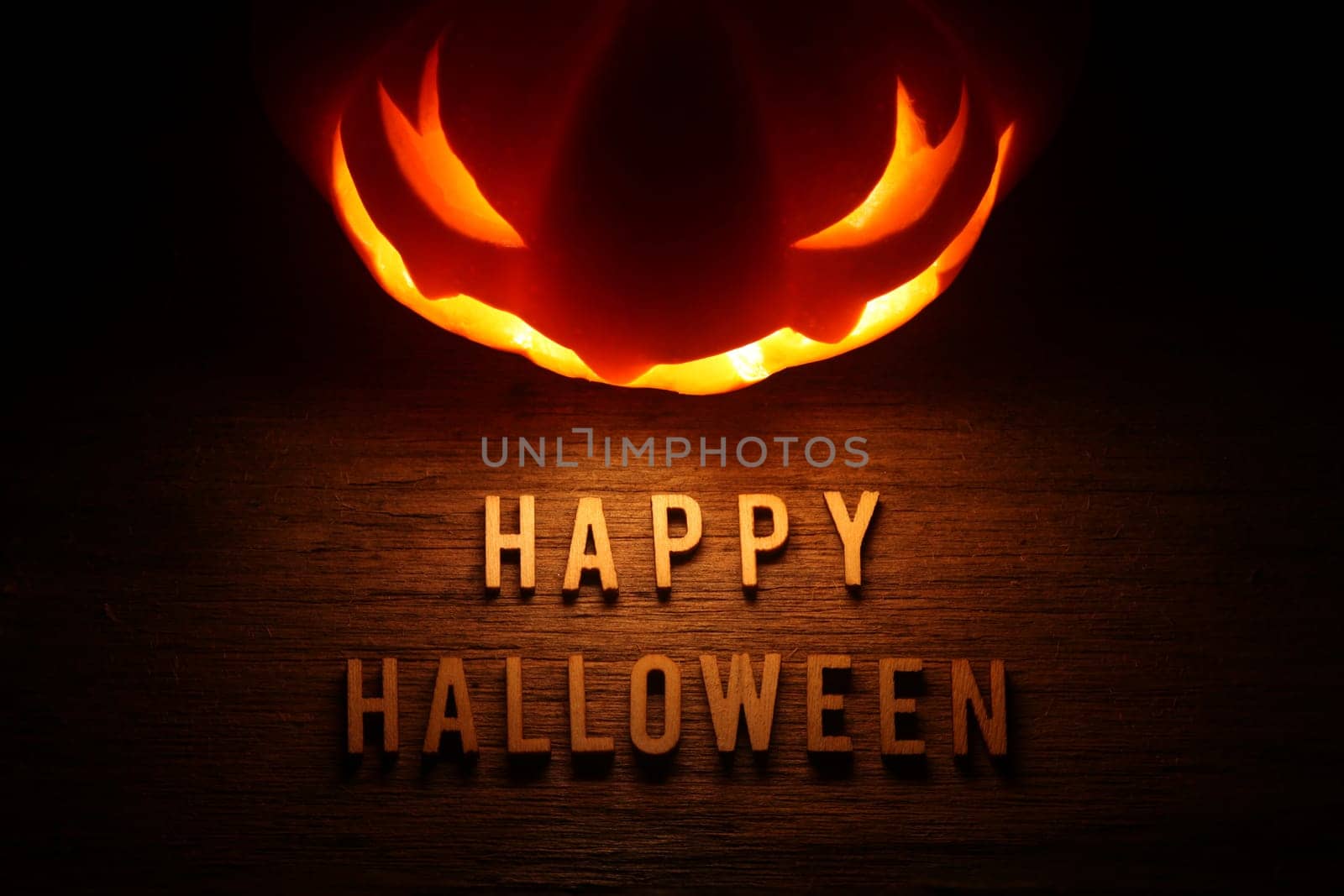 Spooky Halloween background with jack o lantern - Happy Halloween