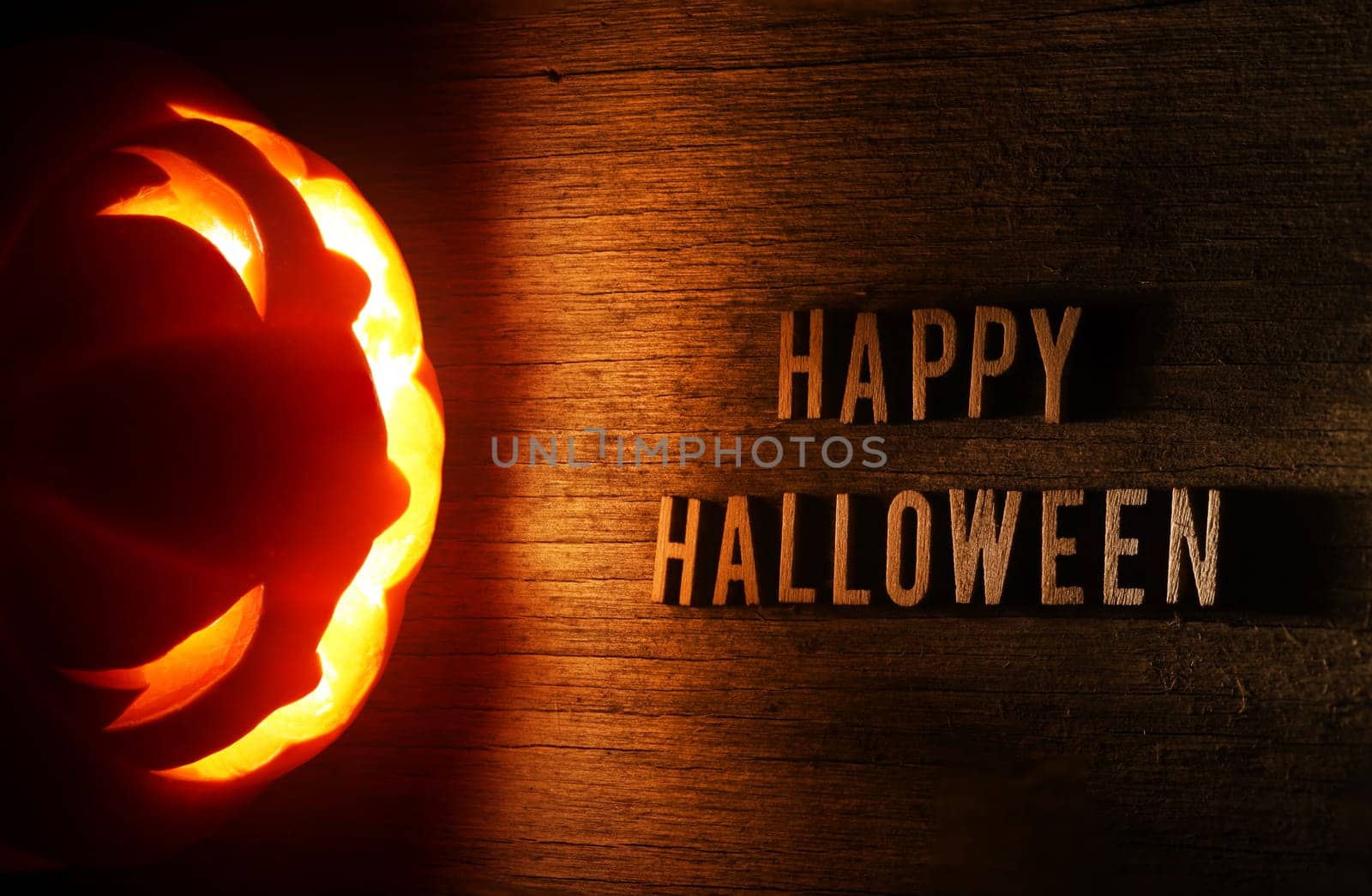 Spooky Halloween background with jack o lantern - Happy Halloween