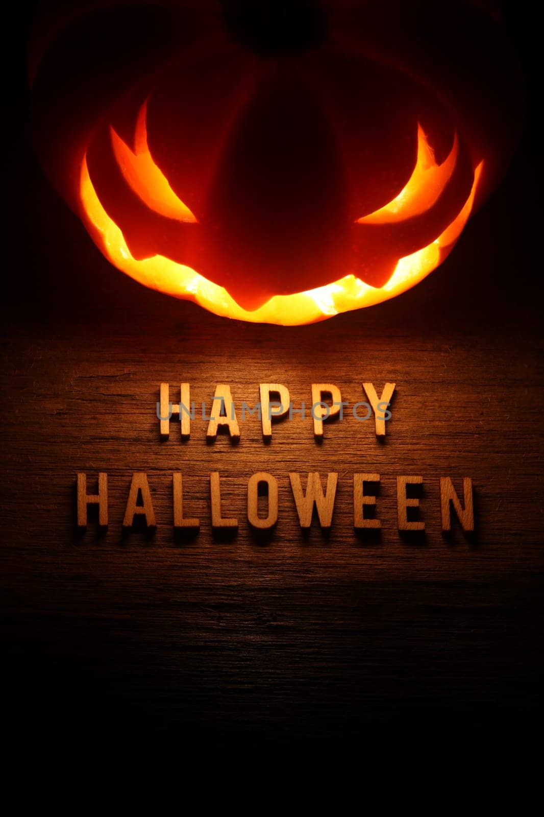 Spooky Halloween background with jack o lantern - Happy Halloween