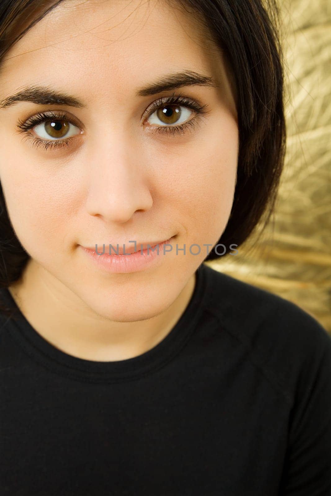 young beautiful happy woman, close up portrait