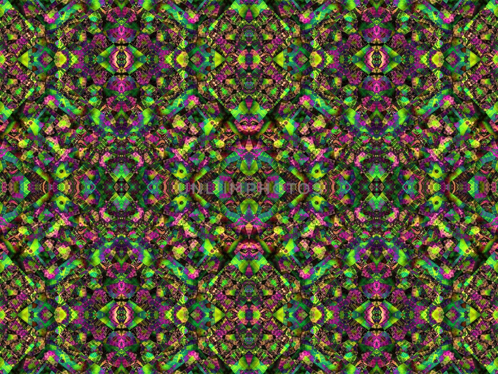 Ethnic pattern. Abstract kaleidoscope fabric design texture