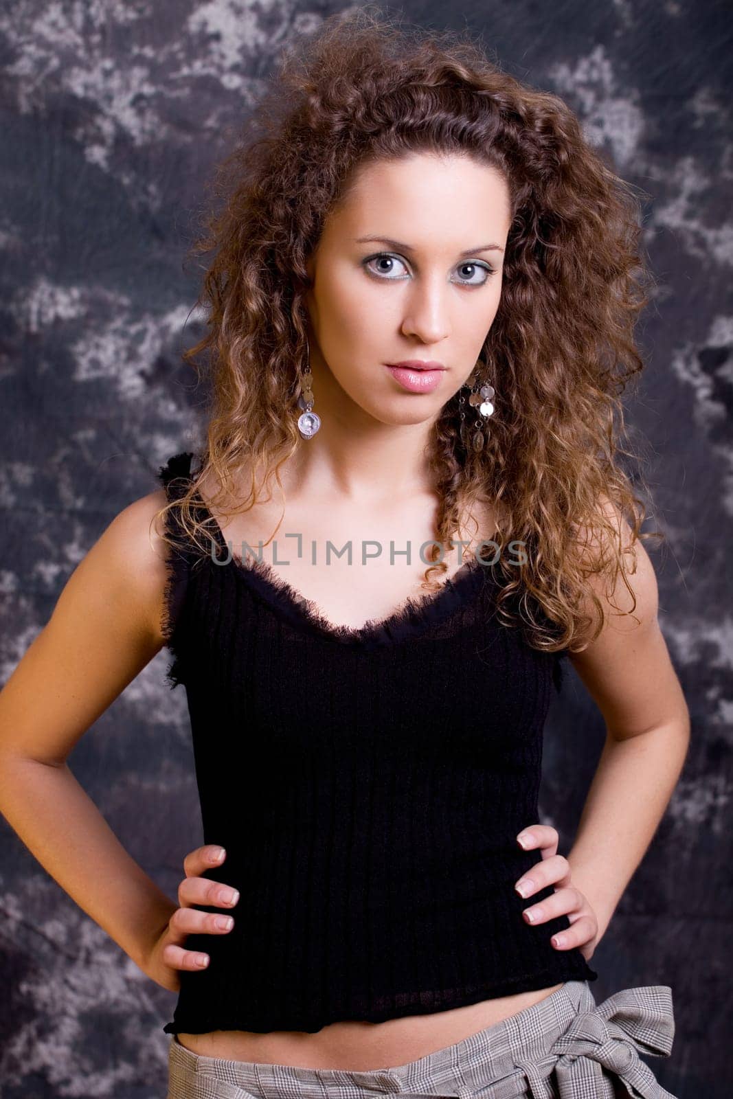 silly young beautiful woman close up portrait
