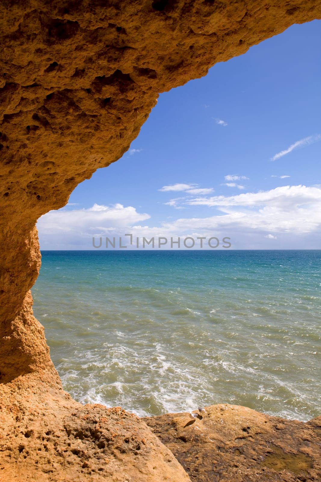 rocky coast of algarve, the south of portugal