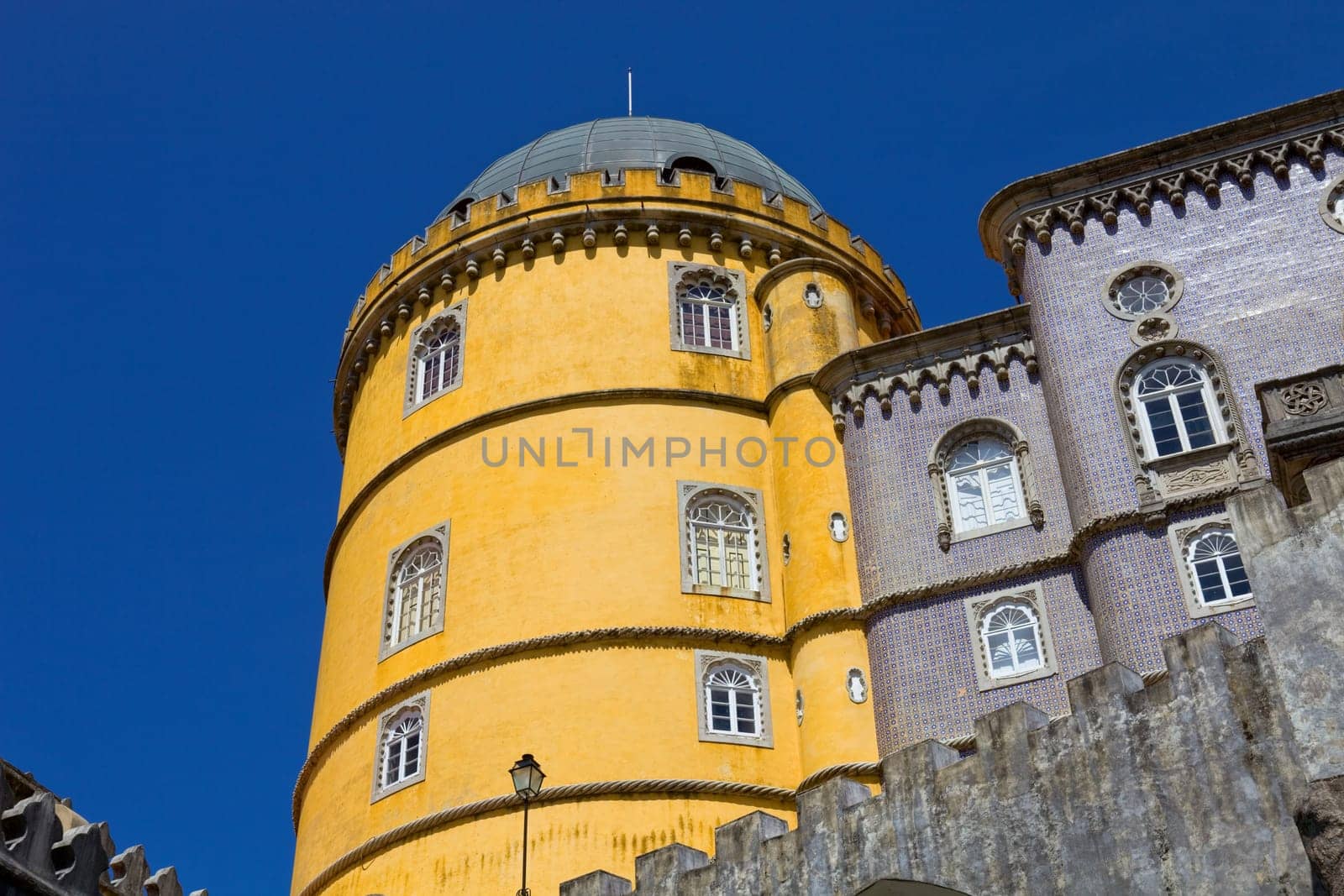 Detail of Pena palace, in the village of Sintra, Lisbon, Portugal