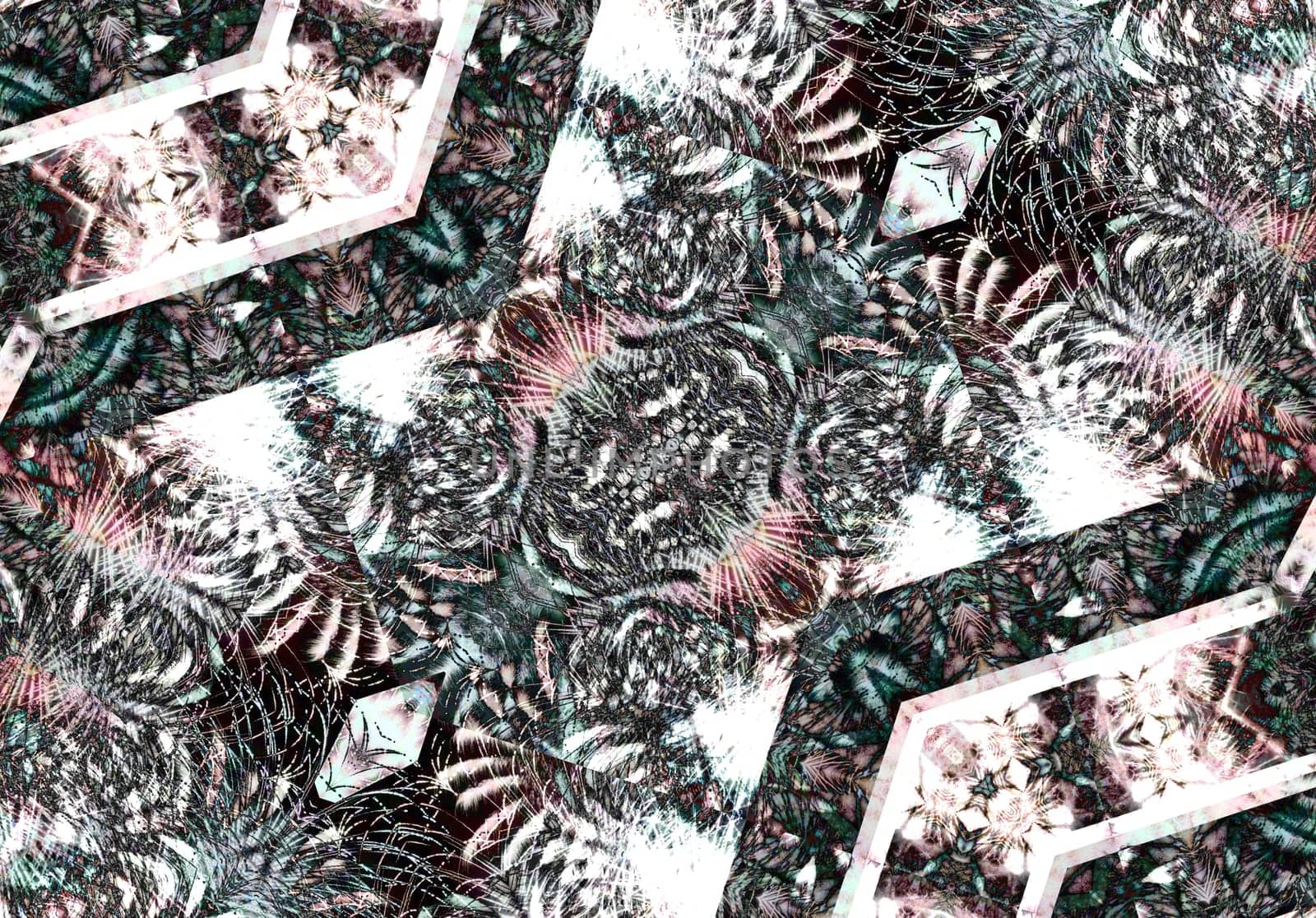 Ethnic pattern. Abstract kaleidoscope fabric design texture