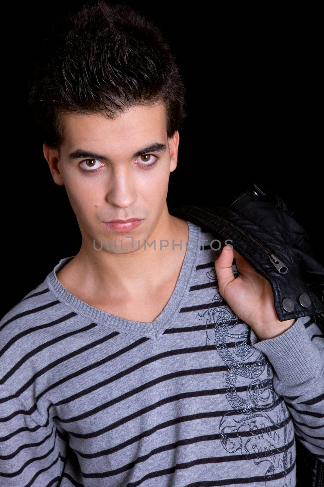 young casual man portrait, studio picture
